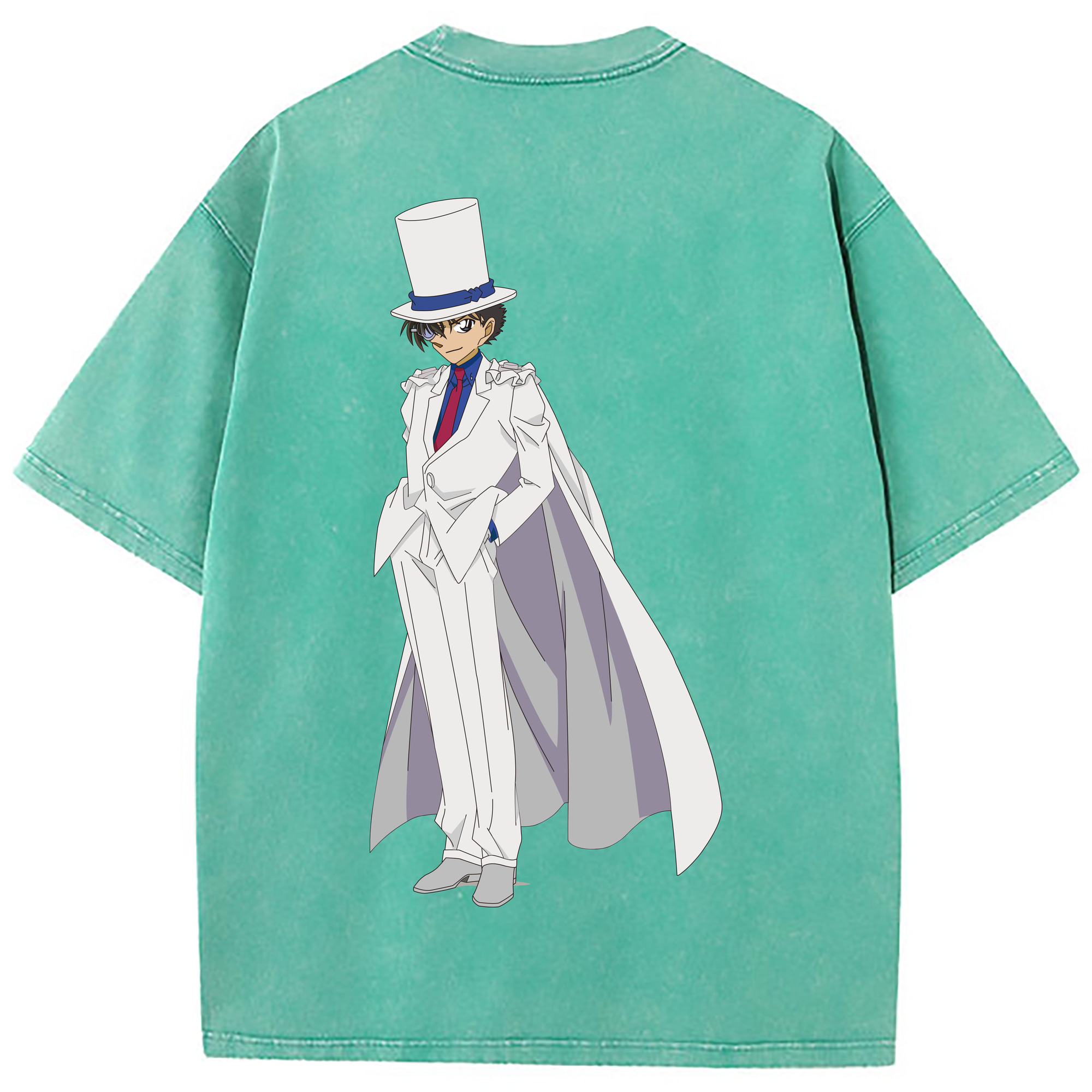 （画像用） 名探偵コナン くろば かいと Detective Conan Kuroba Kaito 綿100% ヴィンテージ風 半袖Tシャツ（背面プリント）